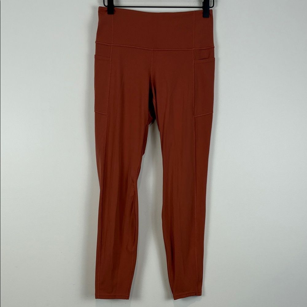 Patagonia Women’s Medium Maipo 7/8 Stash Tights Leggings Orange High Waist 24885